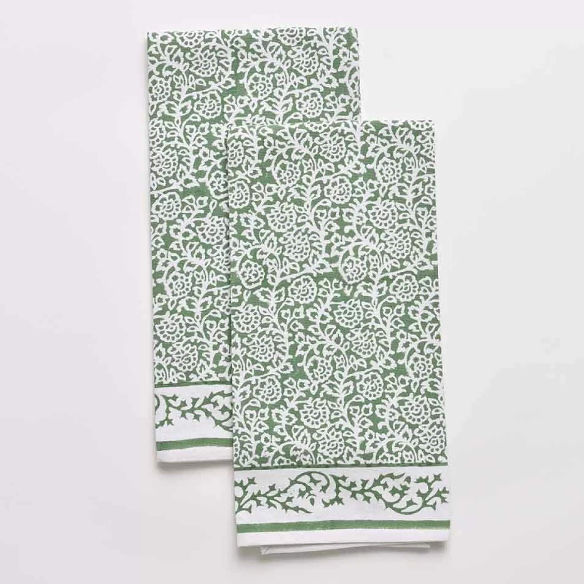 Pomegranate Inc. Tea Towels*Tapestry Green Tea Towels