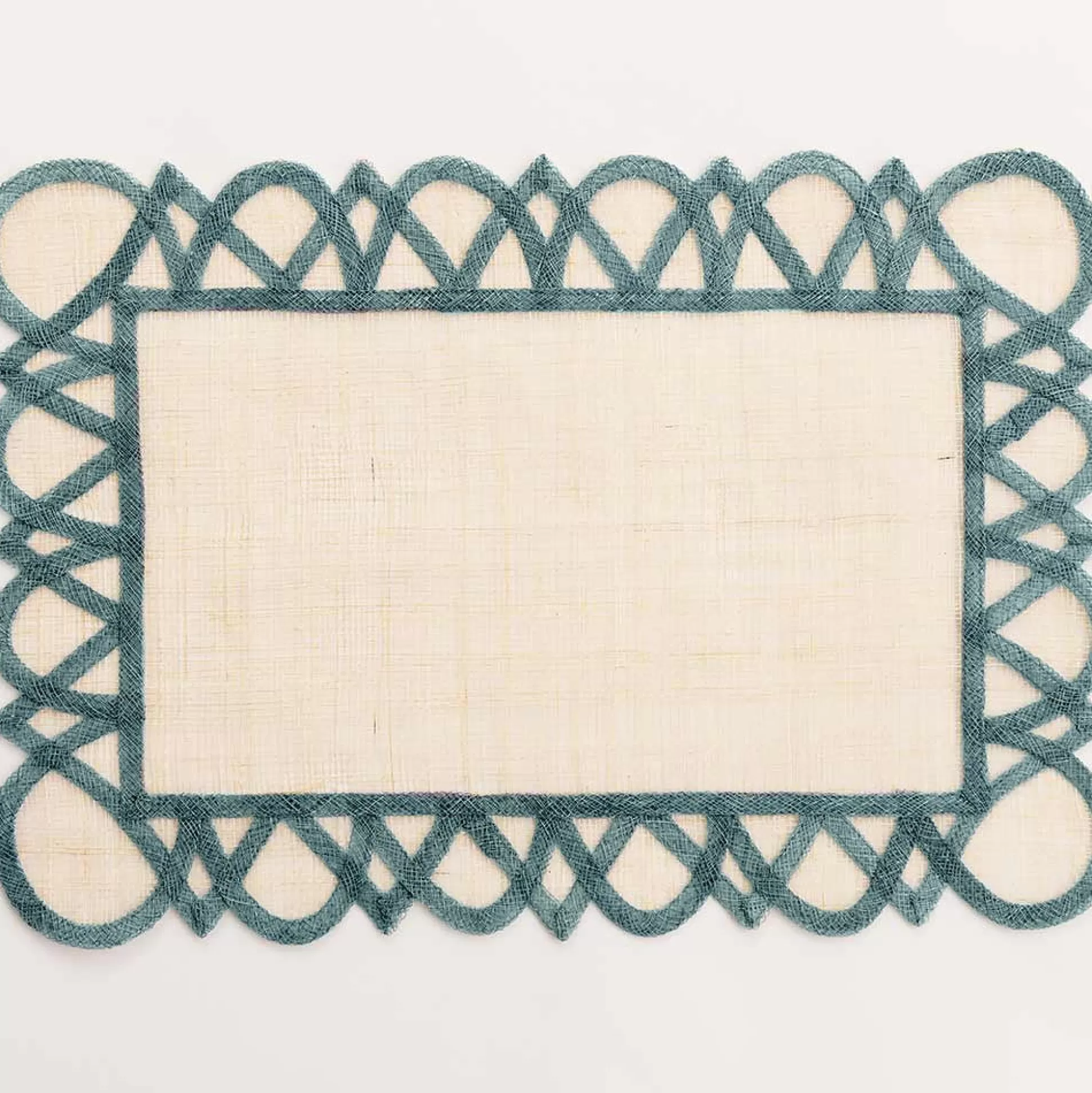 Pomegranate Inc. Natural Fiber Placemats*Teal Athena Placemat | Set Of 4