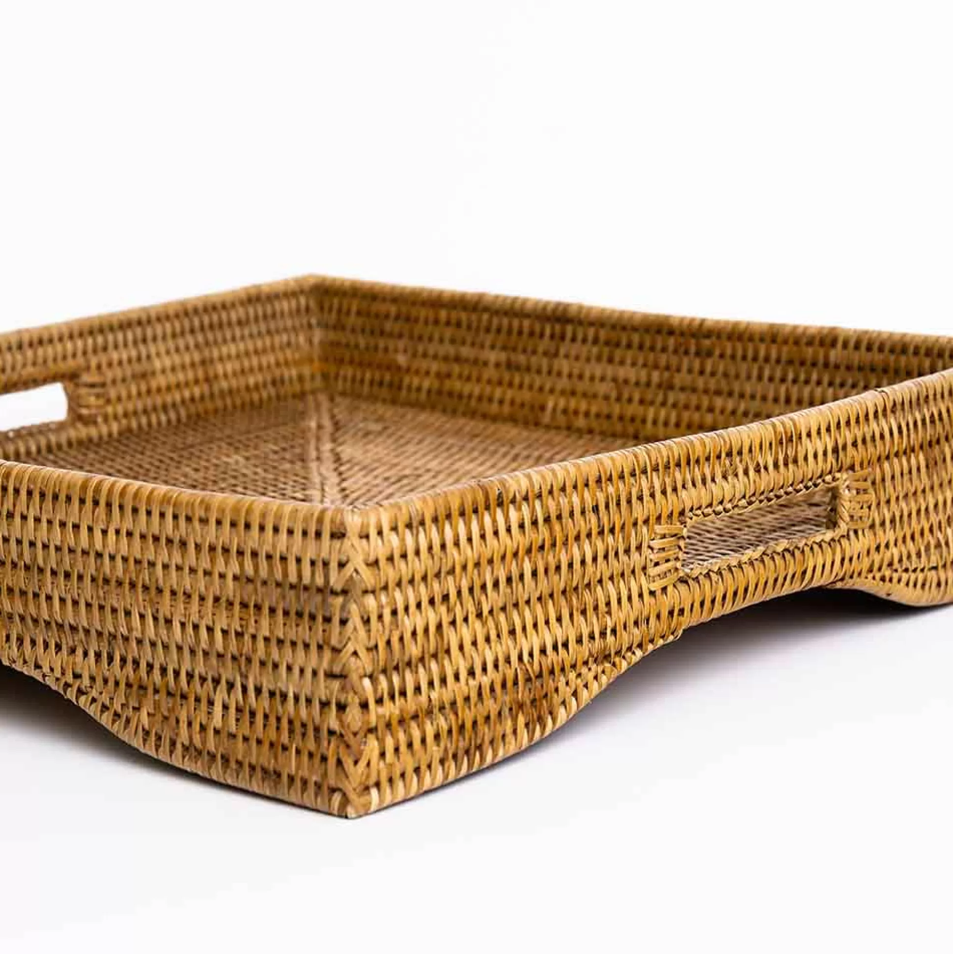 Pomegranate Inc. Rattan Wicker & Bamboo*Woven Rattan Footed Square Tray