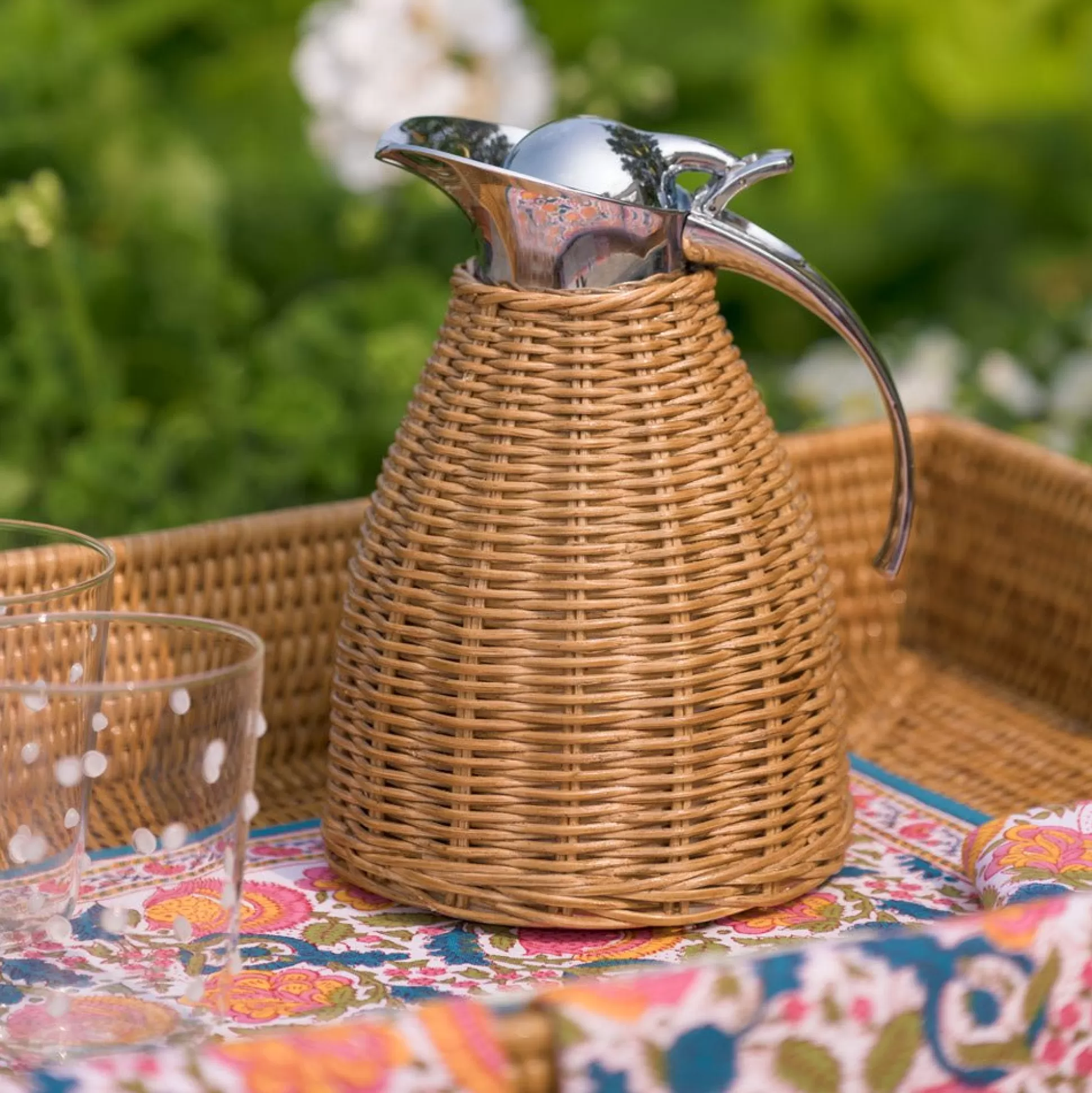 Pomegranate Inc. Rattan Wicker & Bamboo*Woven Rattan Thermos With Stainless Steel