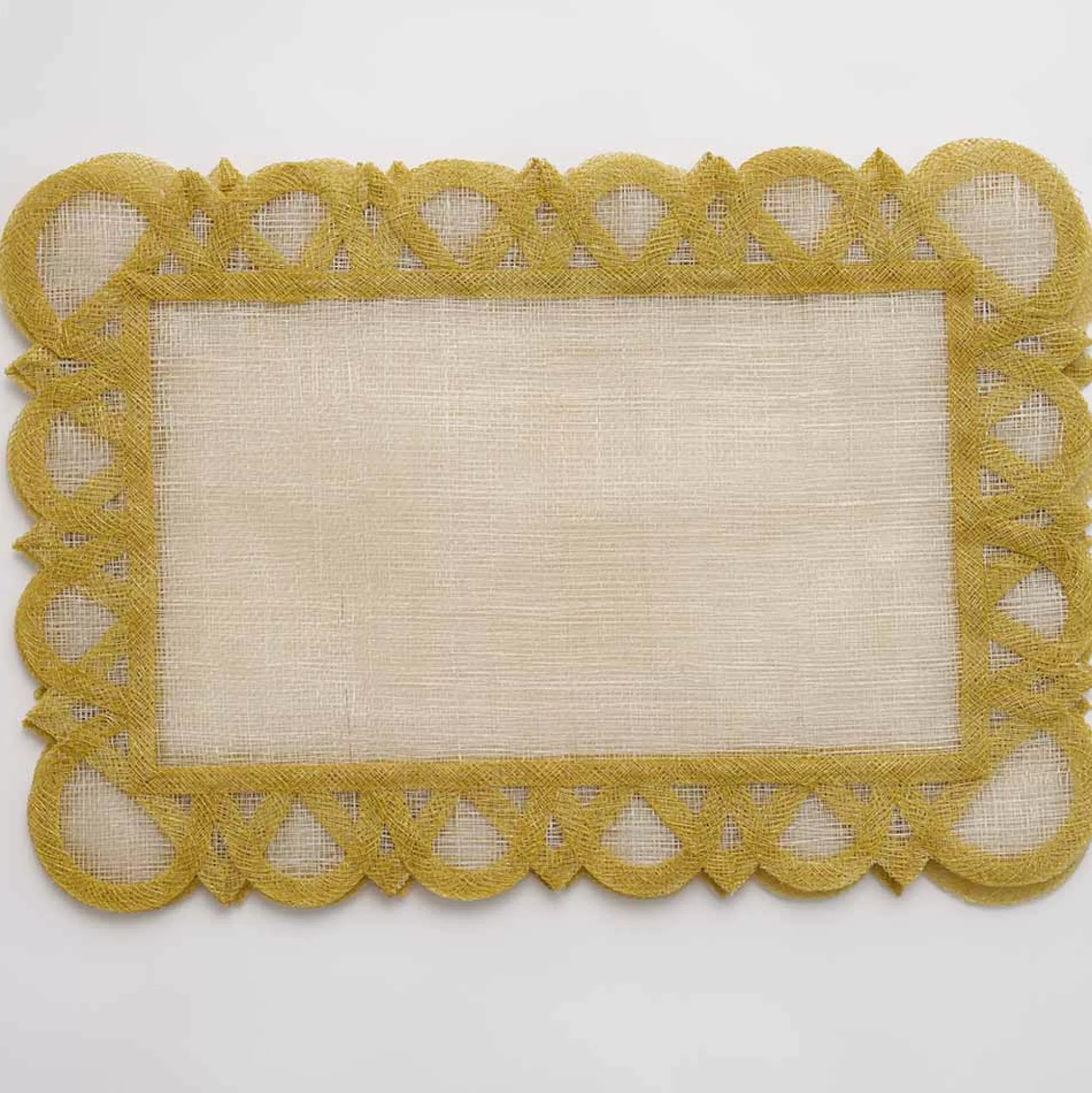 Pomegranate Inc. Natural Fiber Placemats*Yellow Athena Placemat | Set Of 4