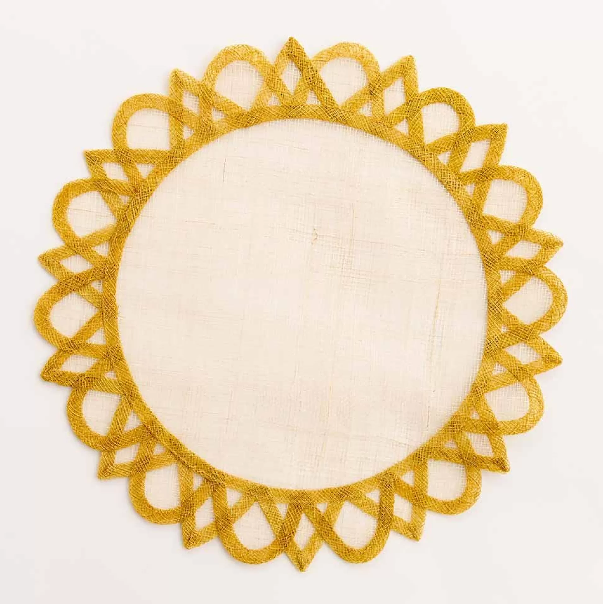 Pomegranate Inc. Natural Fiber Placemats*Yellow Starburst Placemat | Set Of 4